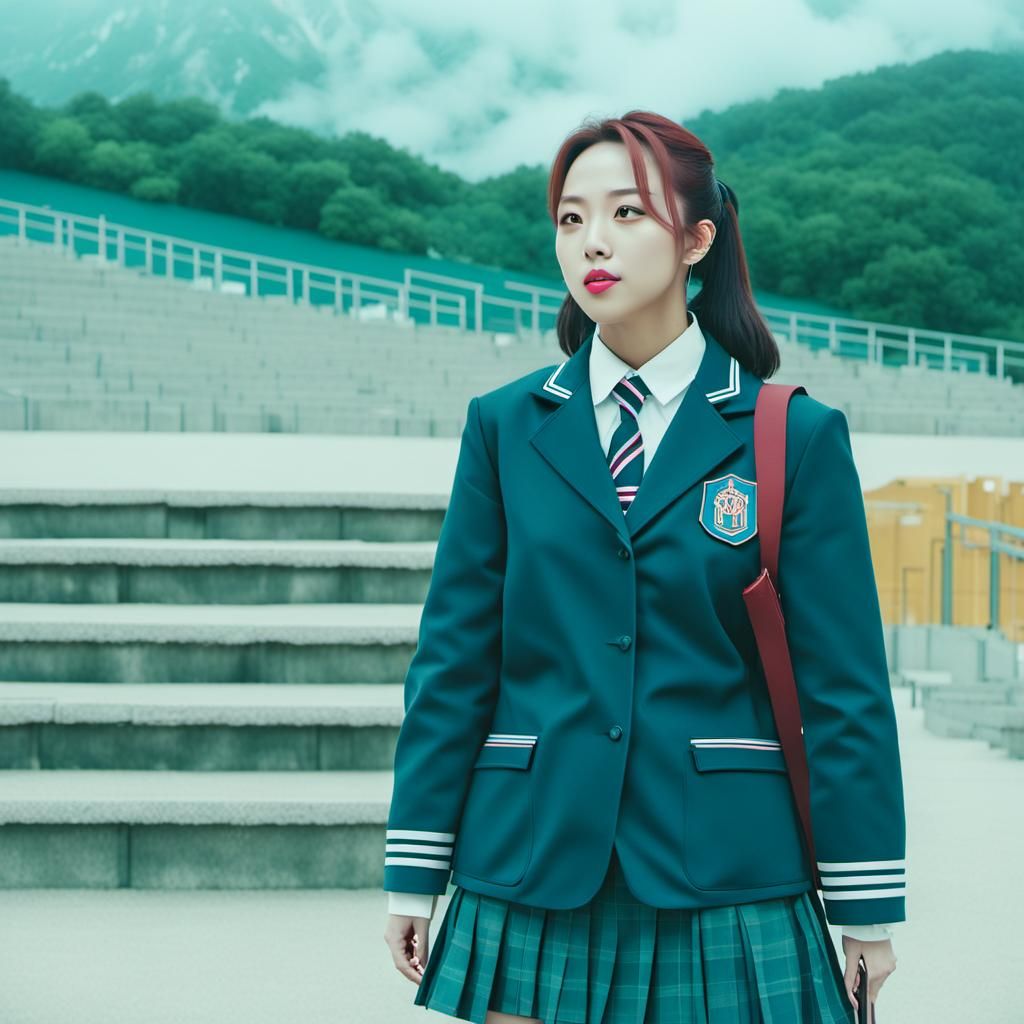 K-Pop Star in Korean School Uniform