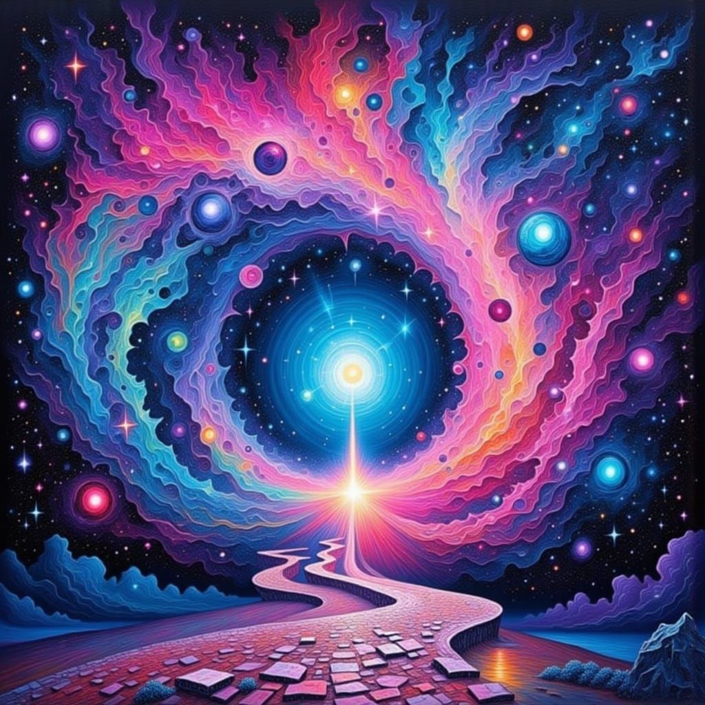 Celestial Path Through Galaxy as Digital Art