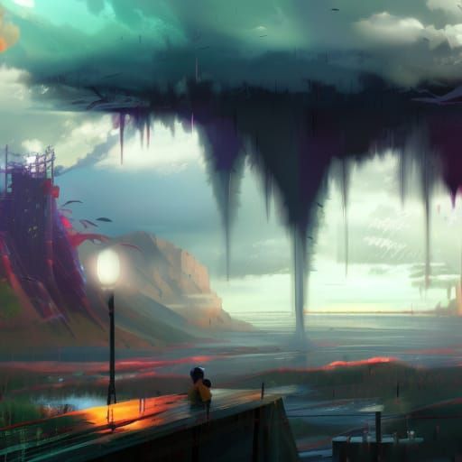 Dramatic Thunderstorm in Deep Color Concept Art