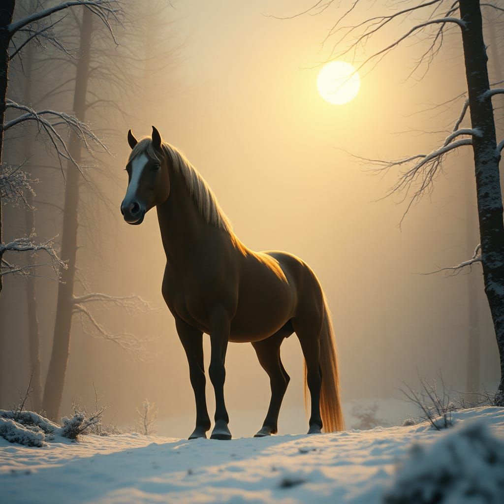 Majestic Centaur in a Snowy Narnia Forest