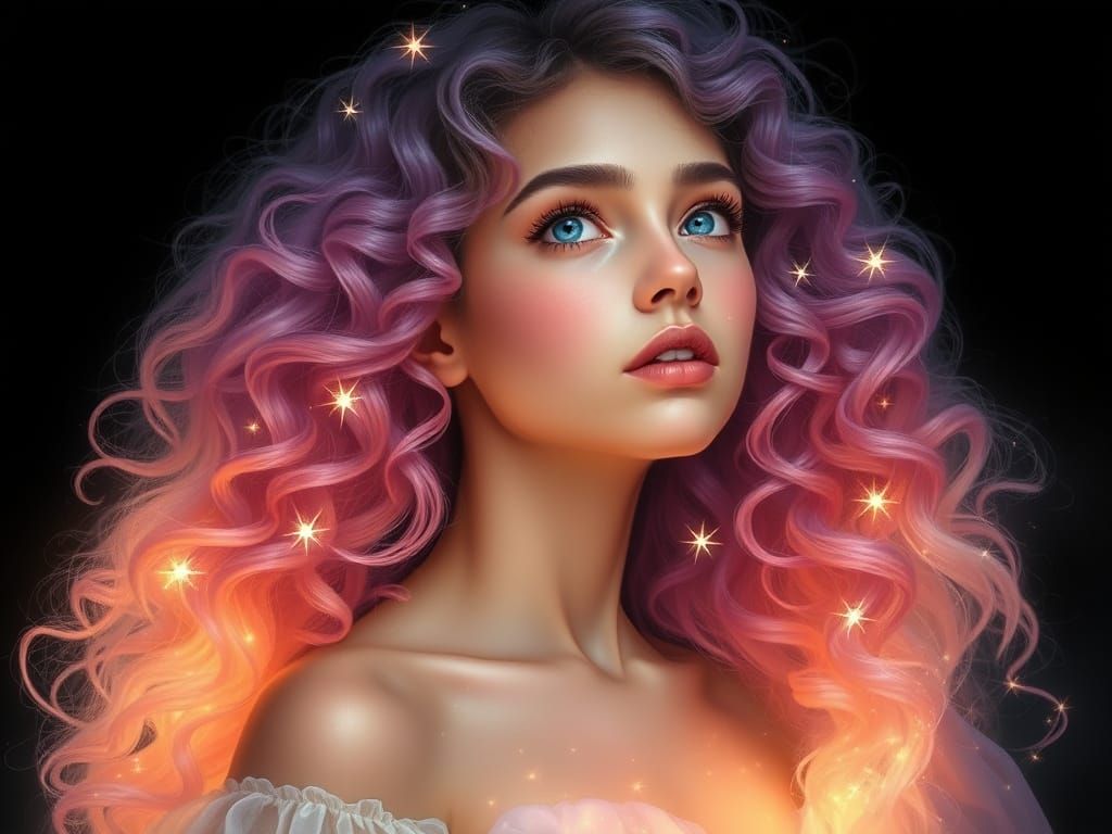 Enchanted Pastel Goddess in Celestial Aura