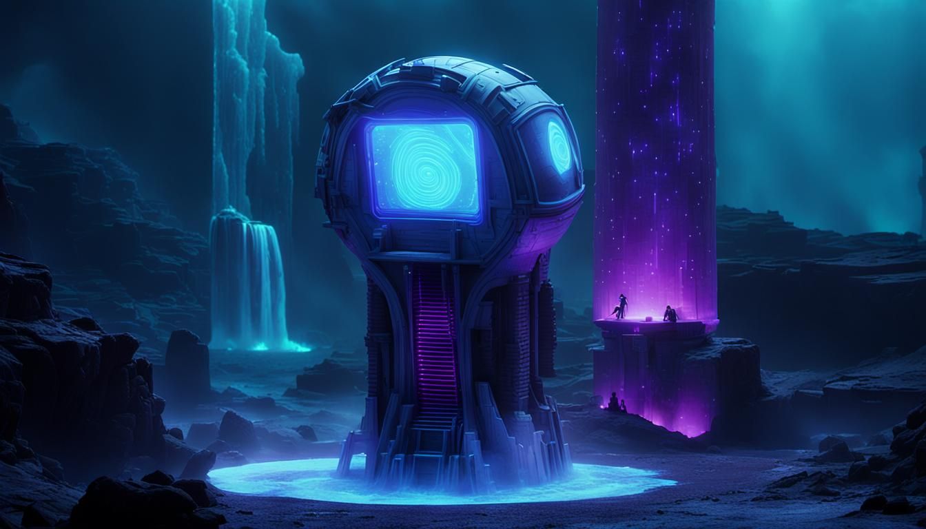 Futuristic Device in Dark Fantasy Film Style