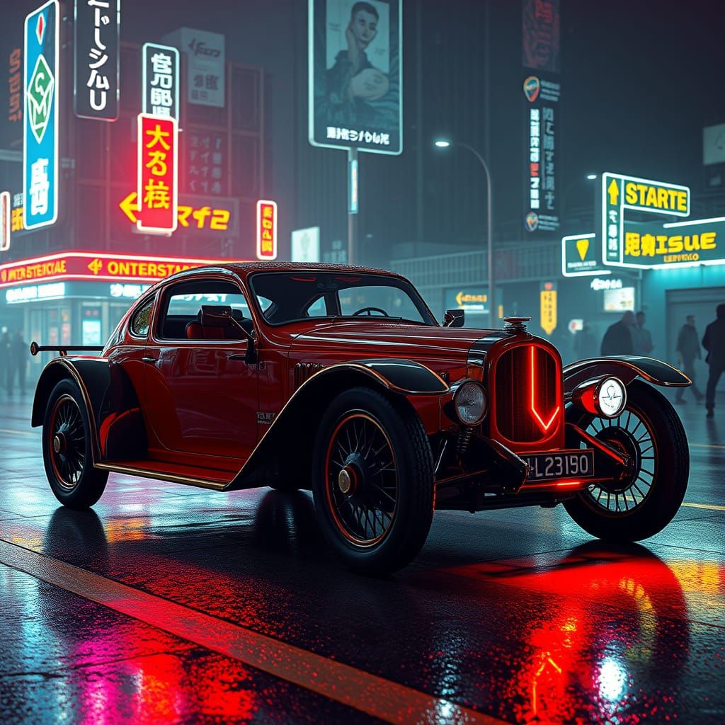 Nikola Tesla's 1921 Electric Pierce-Arrow in Cyberpunk 2099