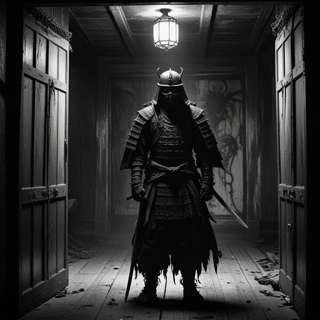 Dark Samurai Specter in Abandoned Palace