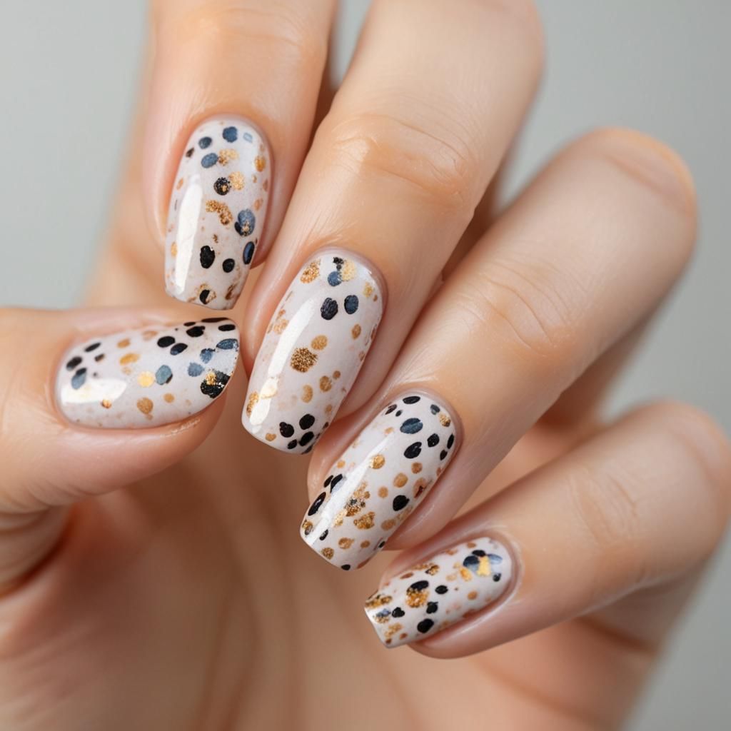 Autumnal Cheetah Nail Art in Watercolor Style