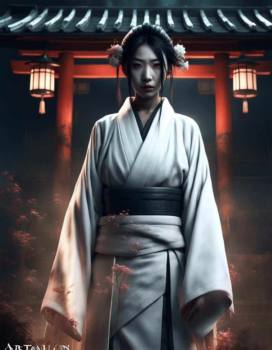 Creepy Japanese Yurei Ghost in Edo Setting