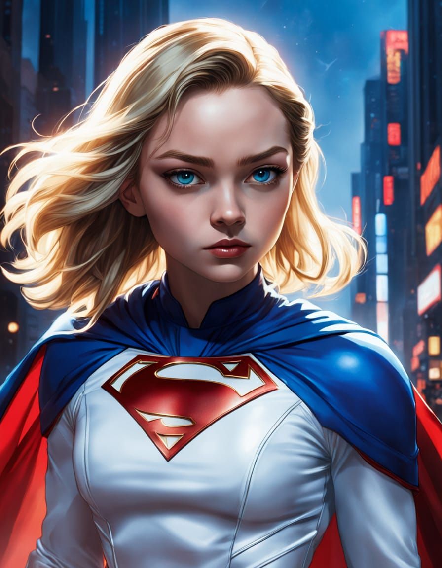 Power Girl Kara Zor-L in Epic Superheroine Pose