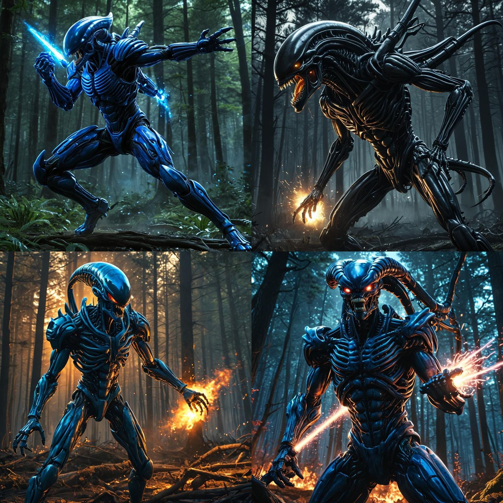 A bio boosted armour guyver/xenomorph hybrid firing and ener...