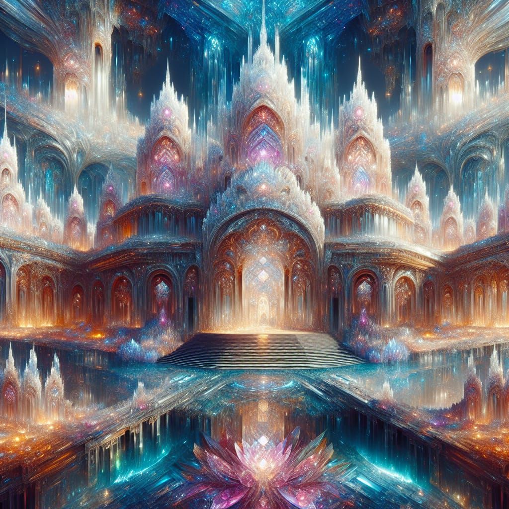 Giant Crystal Palace: Fantasy Matte Painting