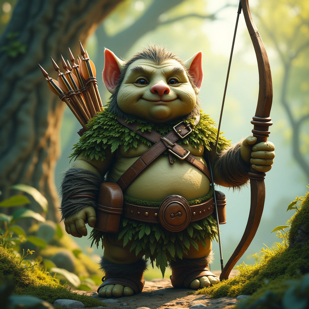 Detailed Rock Gnome in Fantasy Forest