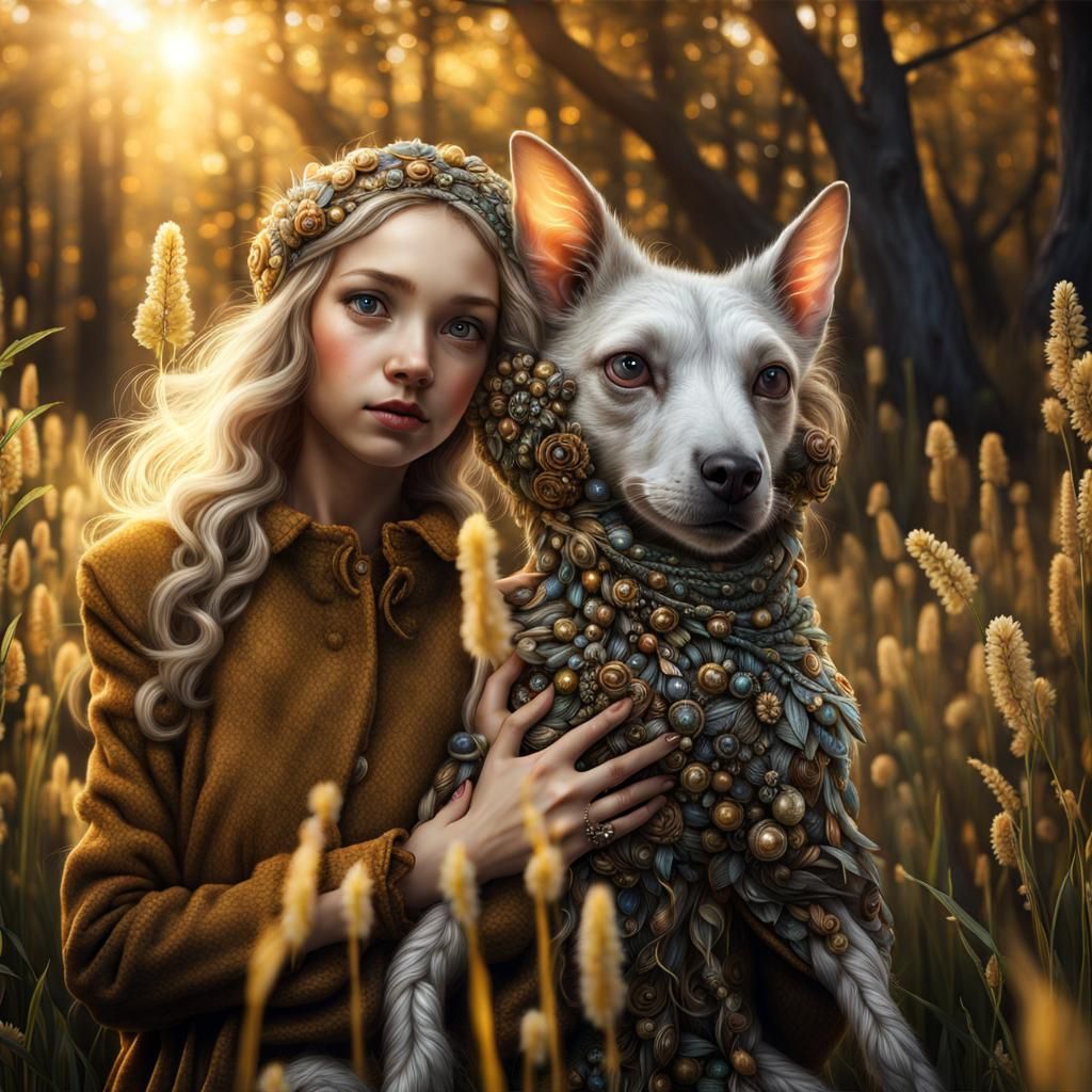 Smiling Alien People Pets in Bizarre Magical Realism