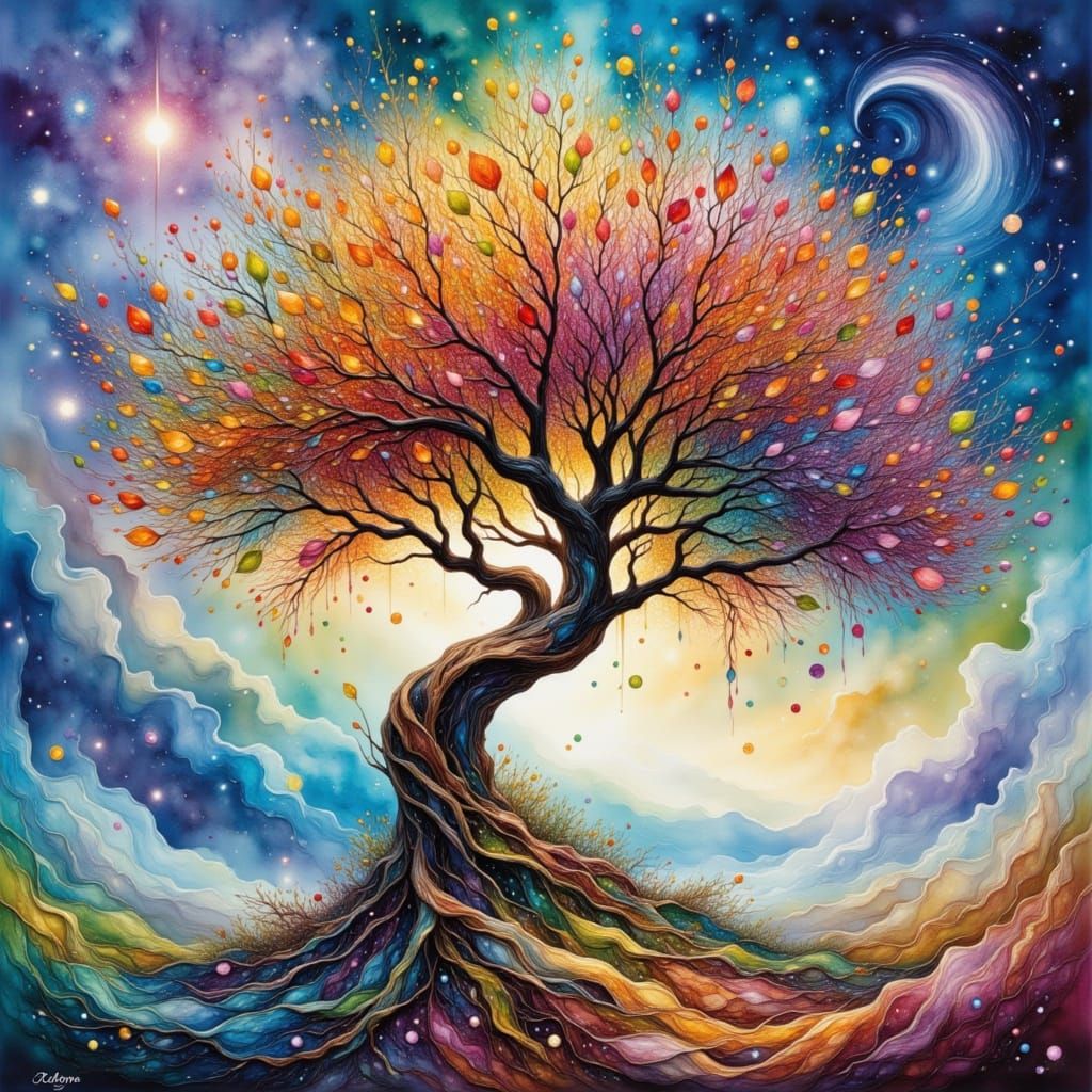 Whimsical Tree in Surreal Dreamscape