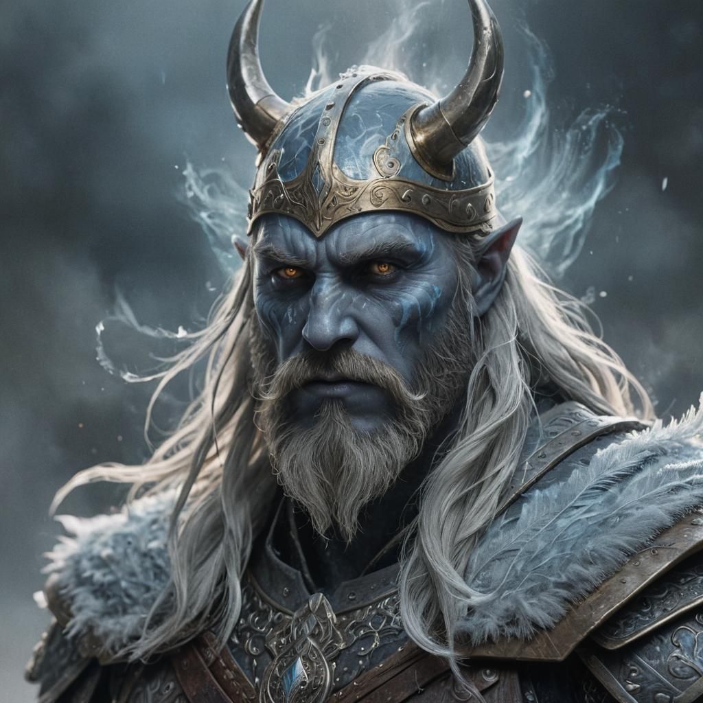 Ethereal Ghost Viking Portrait in Digital Art