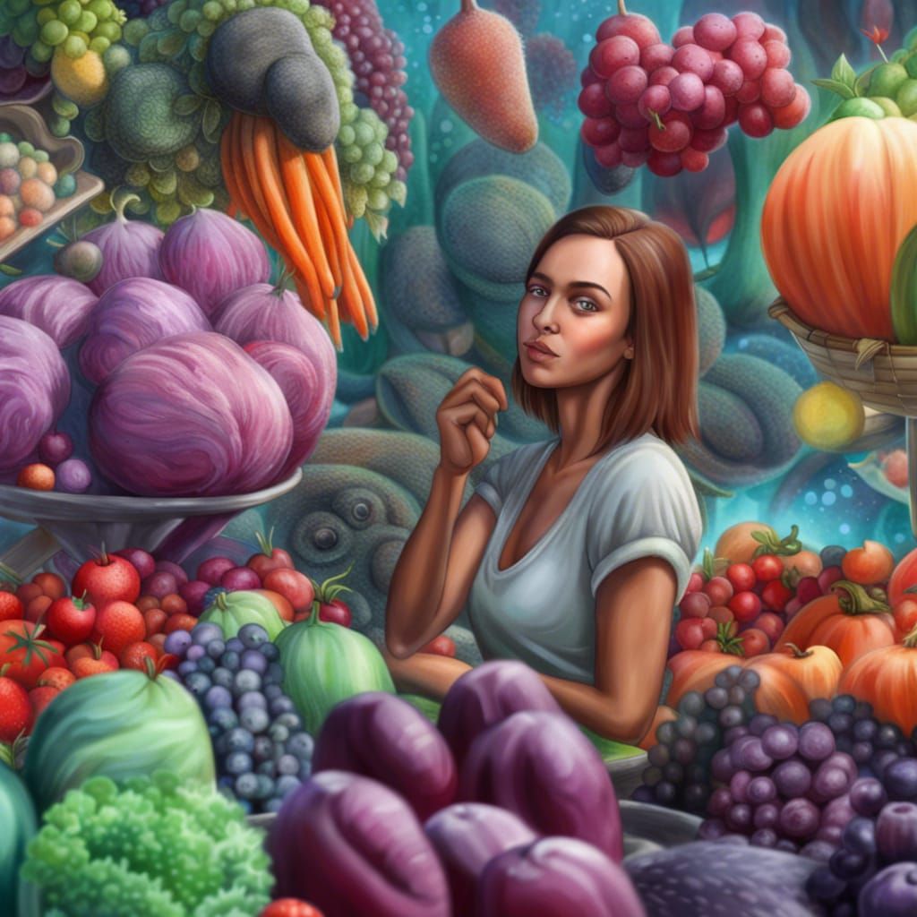 Alien Farmers' Market with Extraterrestrial Produce