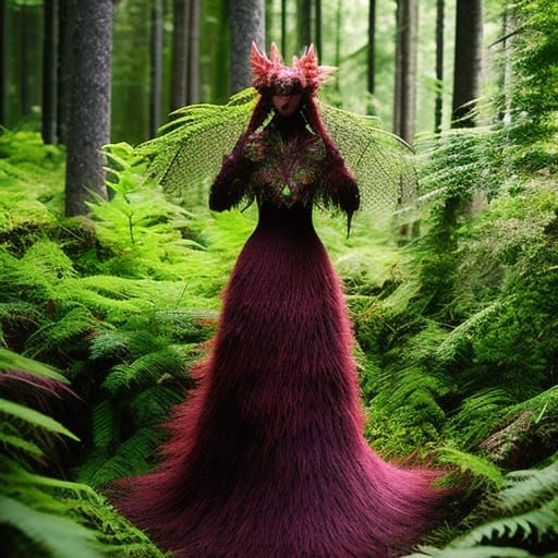 Woman Exploding into Mycelium Network, Baroque Style