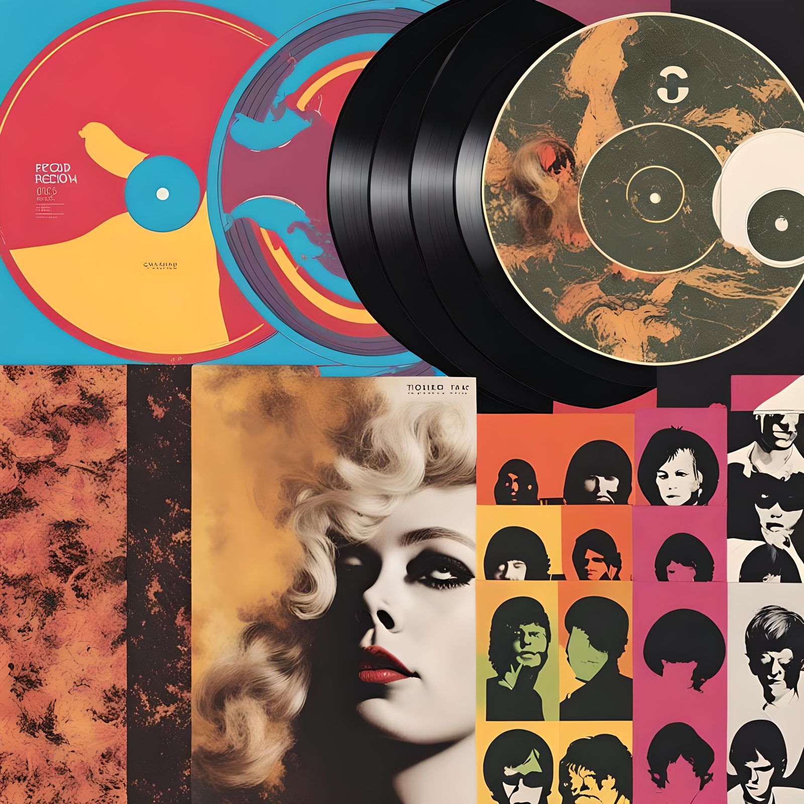 Retro Record Sleeve Design for Fictional Band