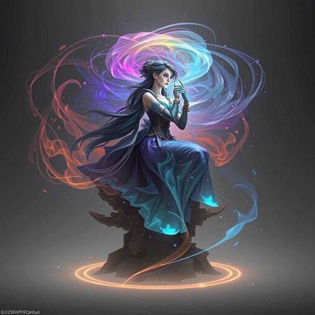 Rainbow Fire Woman: Ethereal Portrait in 8K