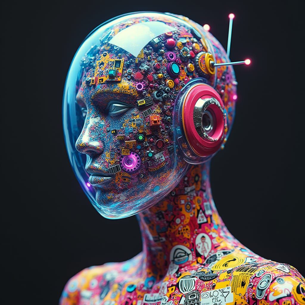 Mannequin in Futuristic Pop Art Style