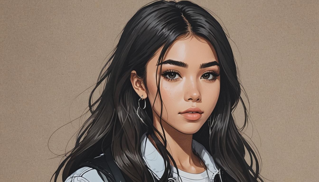 Madison Beer Portrait in Anime Style