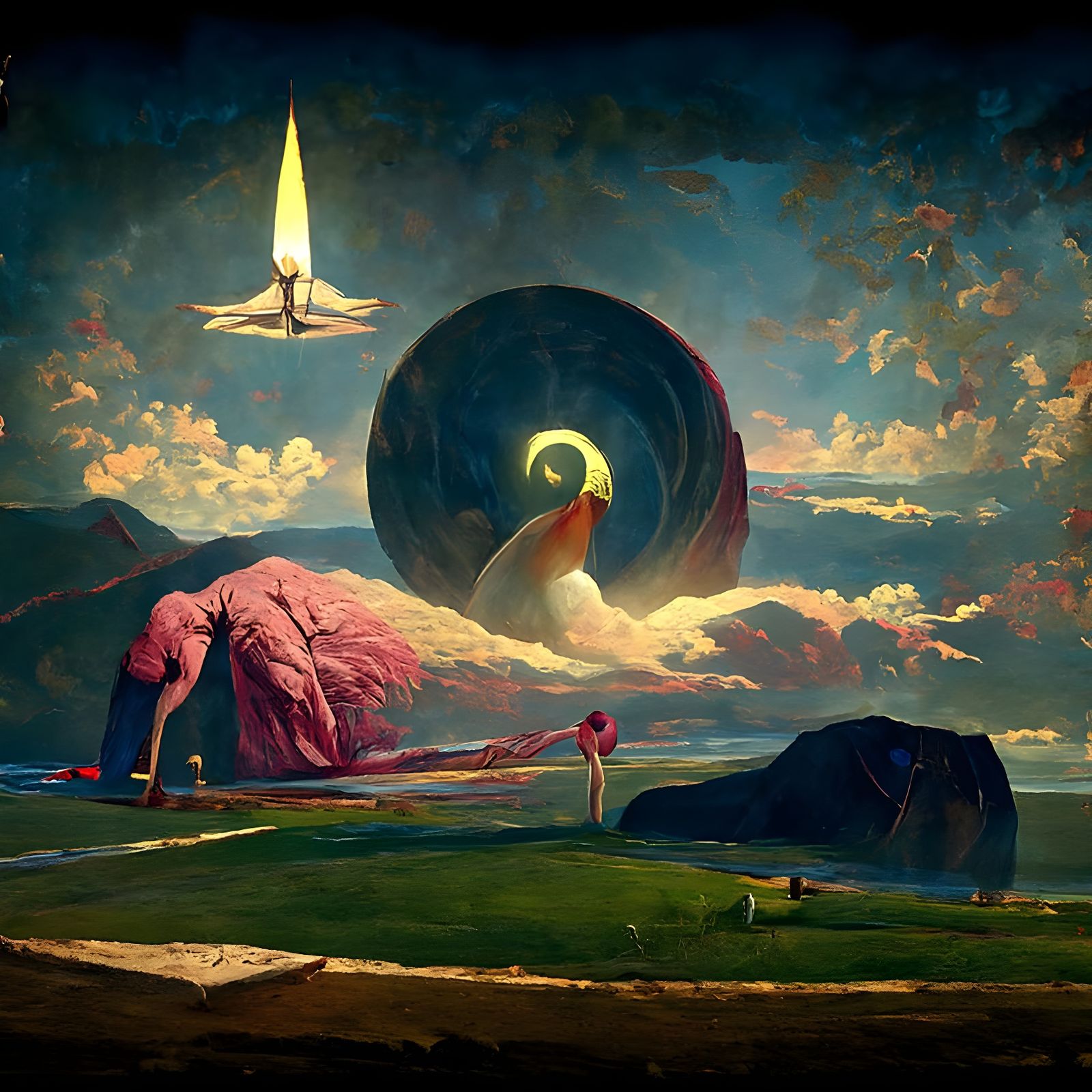 Psychedelic Surrealism with Symbolic Depth