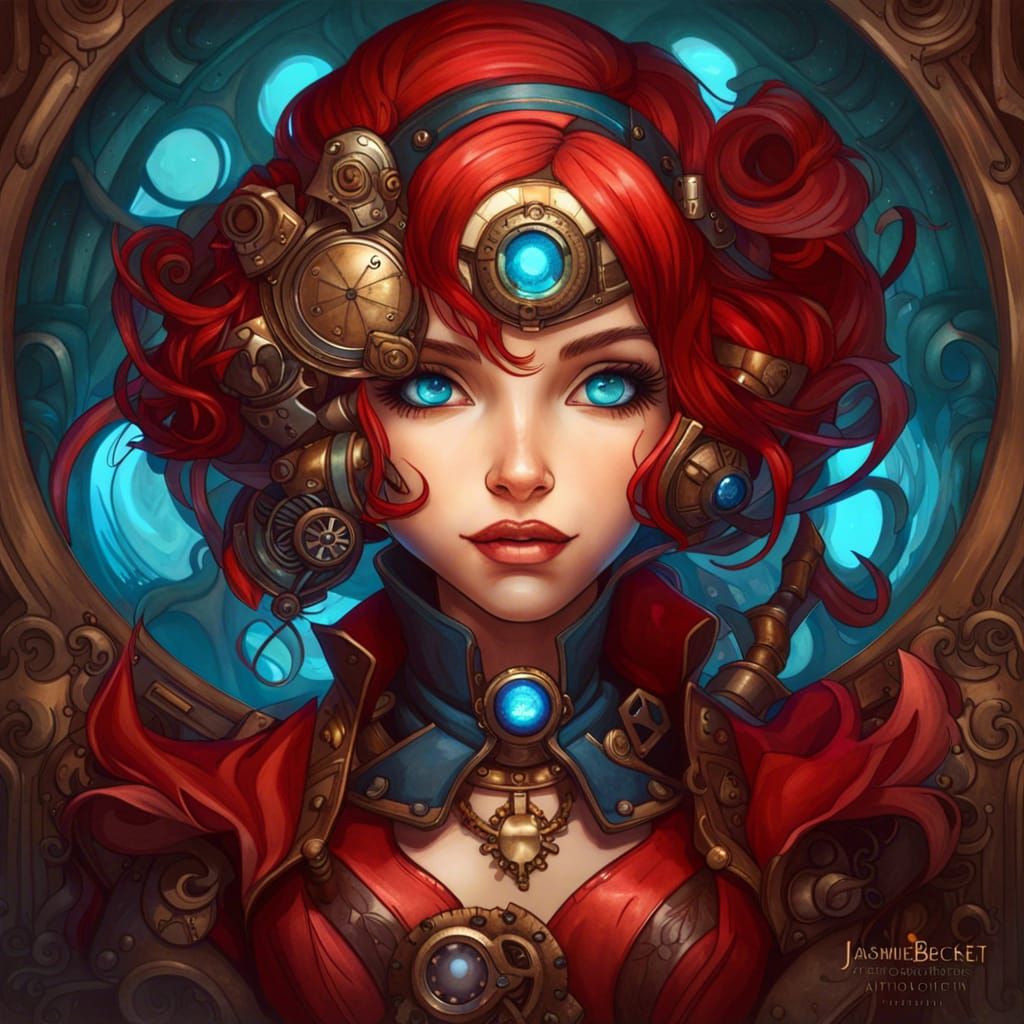 Steampunk Portrait with Dynamic Lighting, 8k Resolution