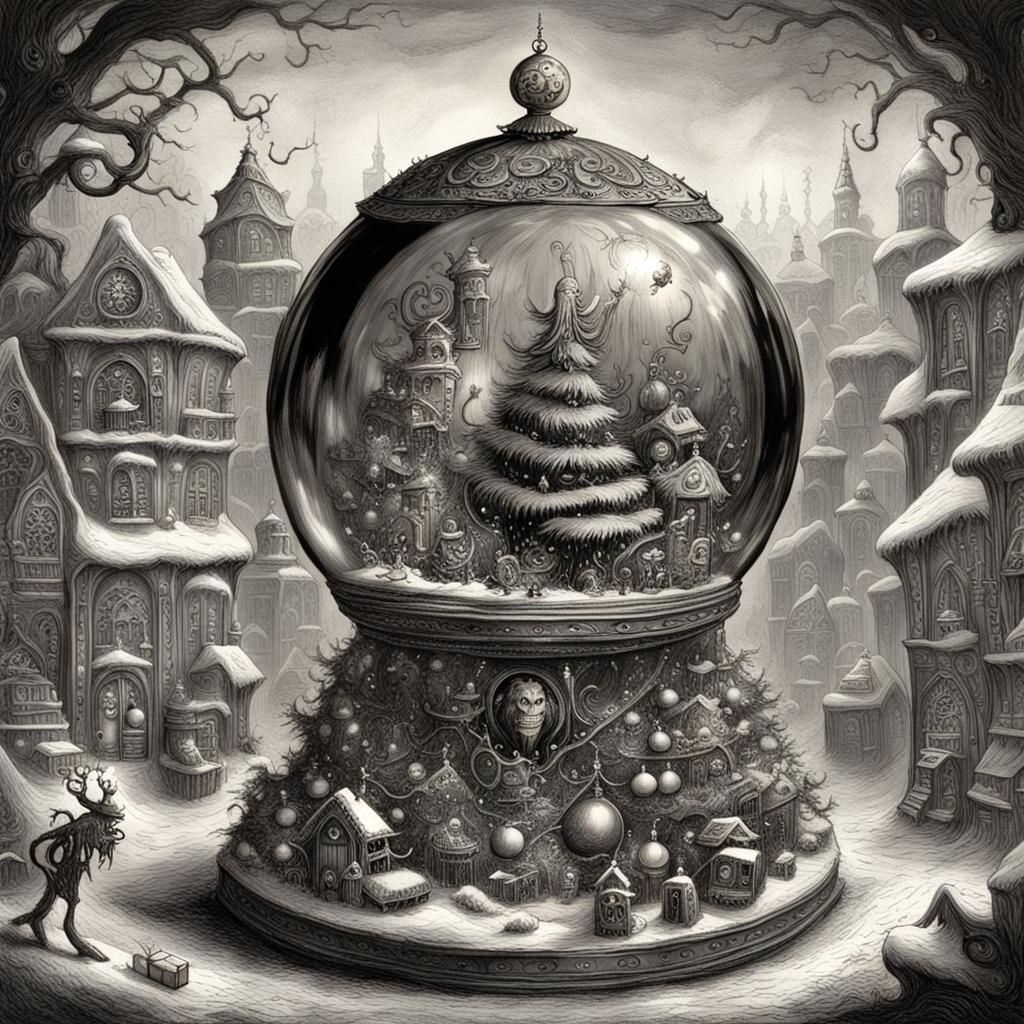 Grinch Stealing Christmas Presents Inside Bauble