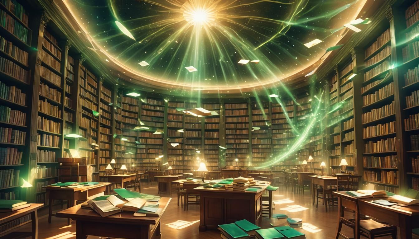 Library of Magic: Iridescent 3D Digital Art