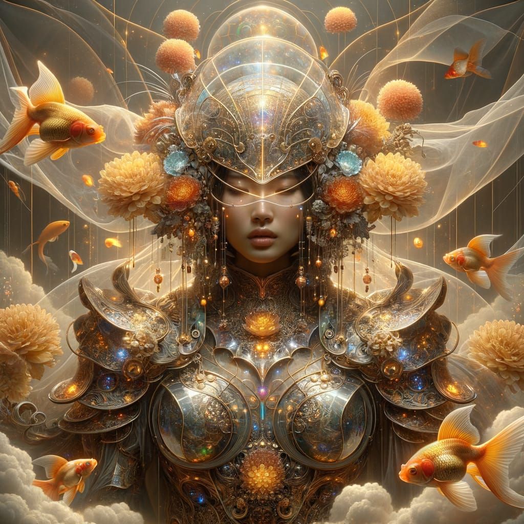 Luminescent Glass Armor: A Fantasy Portrait in Oil