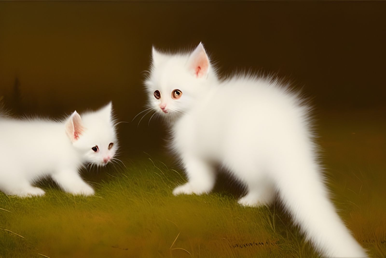 Cute White Kittens Form Furry Mass