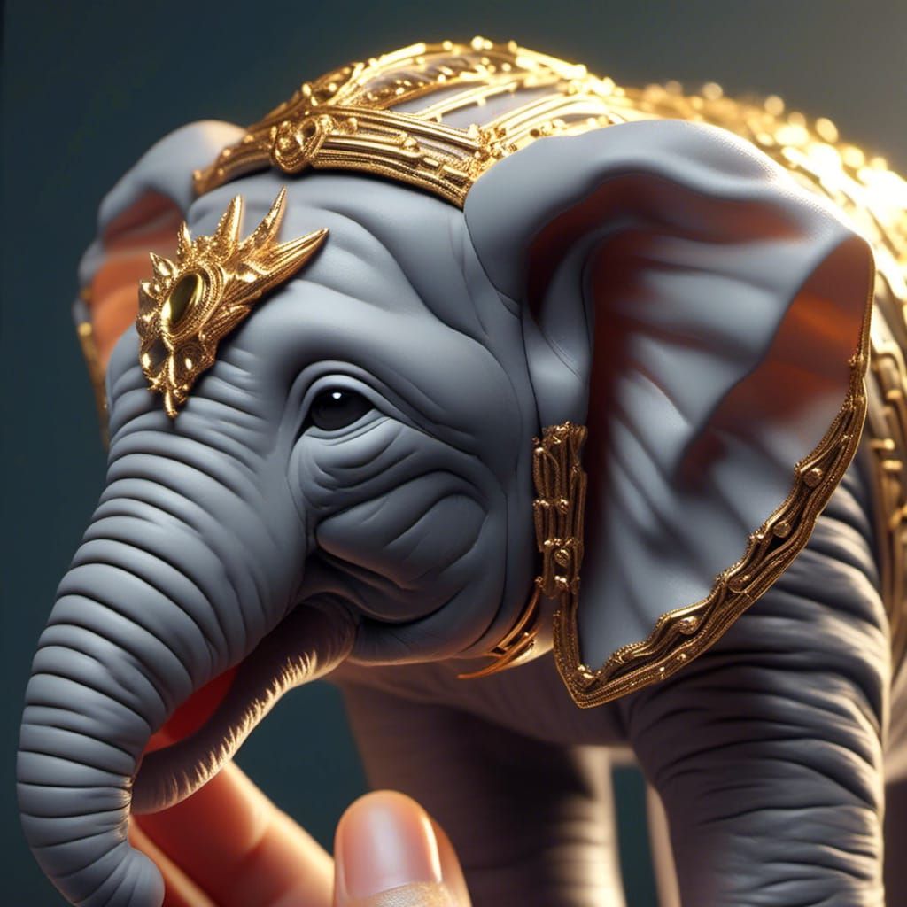 Tiny Elephant on Thumb, Macro Photography