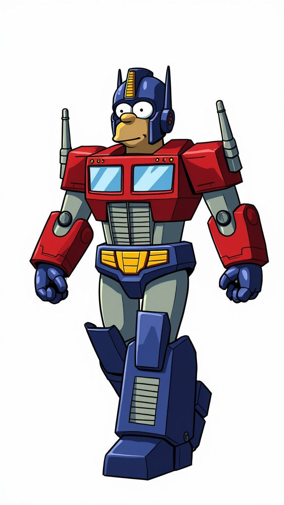 Homer Simpson as Optimus Prime