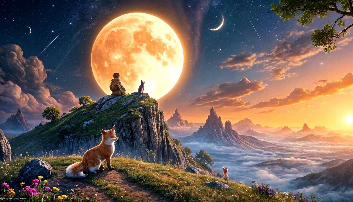 Little Prince Observes Universe from Planet-Hill in 8K