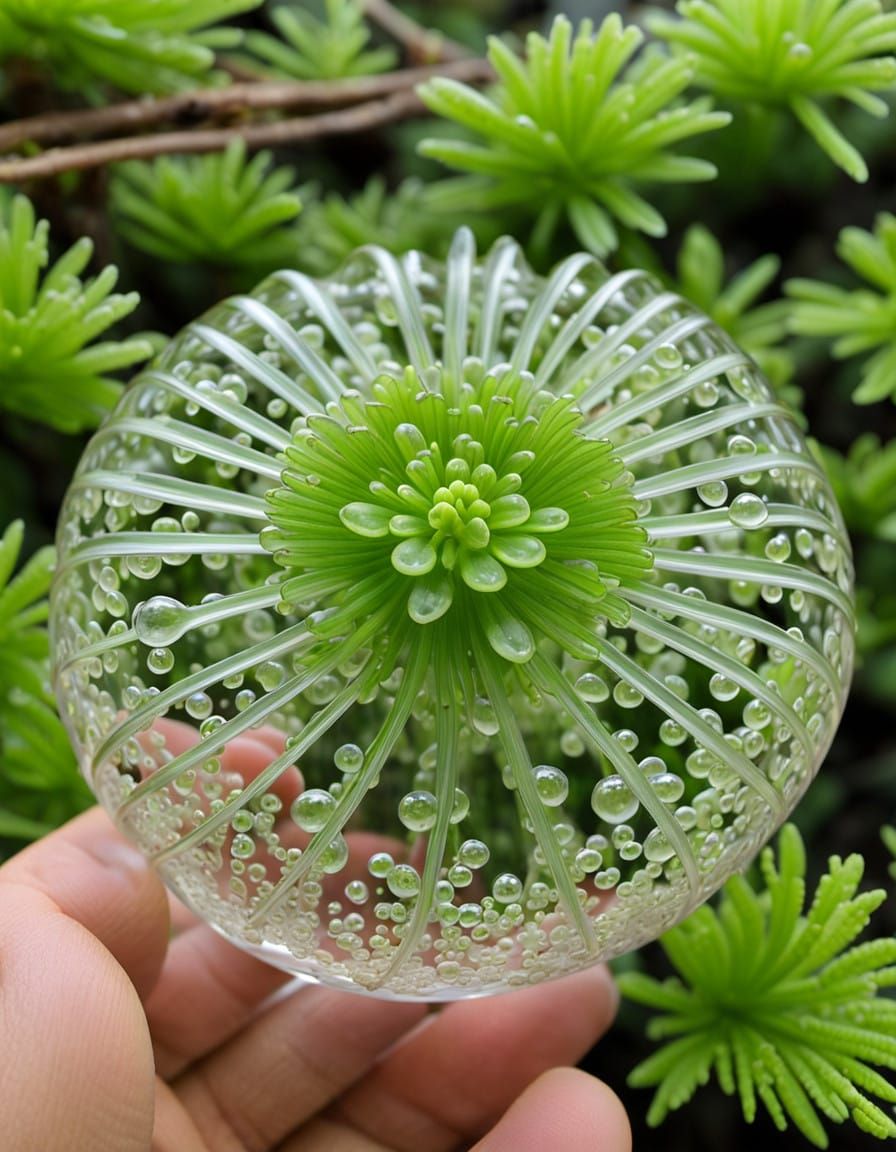 Crystal Water Drop Forest Blooms with Glass Flower
