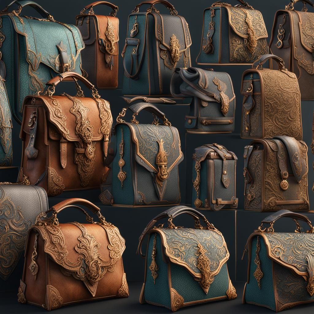 Detailed Matte Painting of Bags in Deep Color