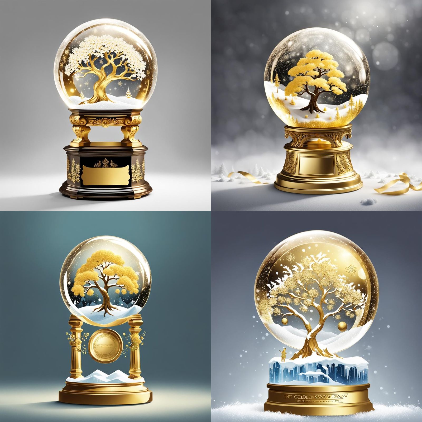 Golden Snow Globe: Spring's Triumph Over Winter