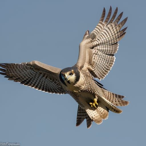 Peregrine Falcon in Flight, Auburn Style
