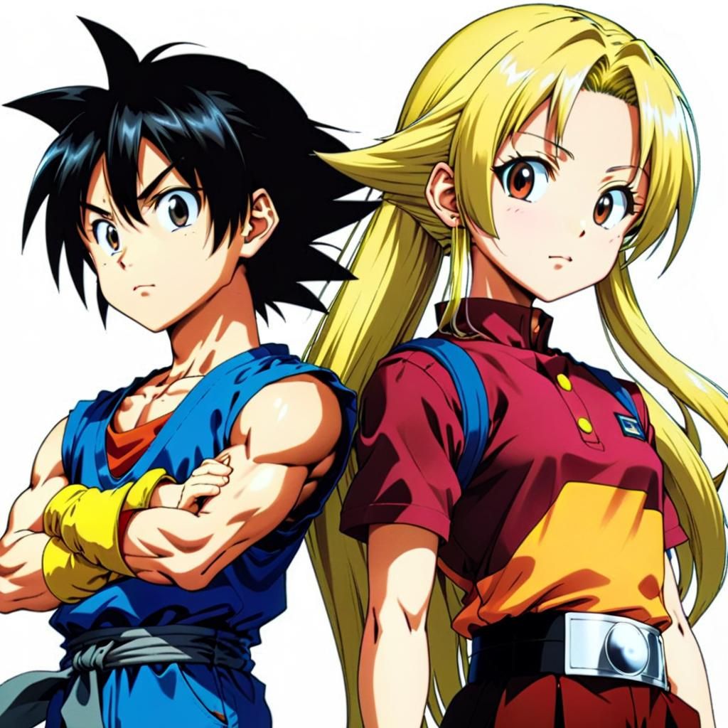 Anime Cartoon Drawing in Akira Toriyama Style