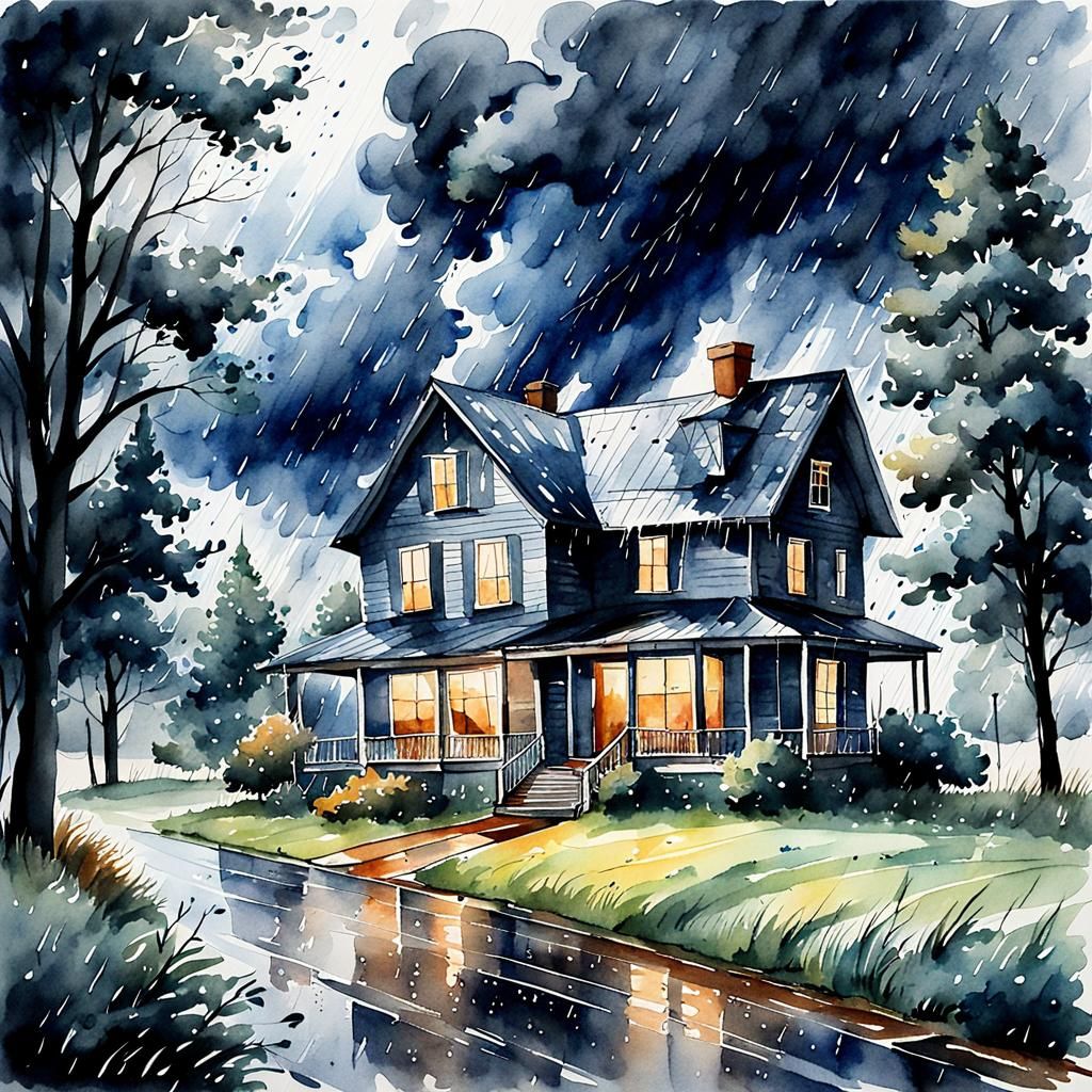 House in a storm