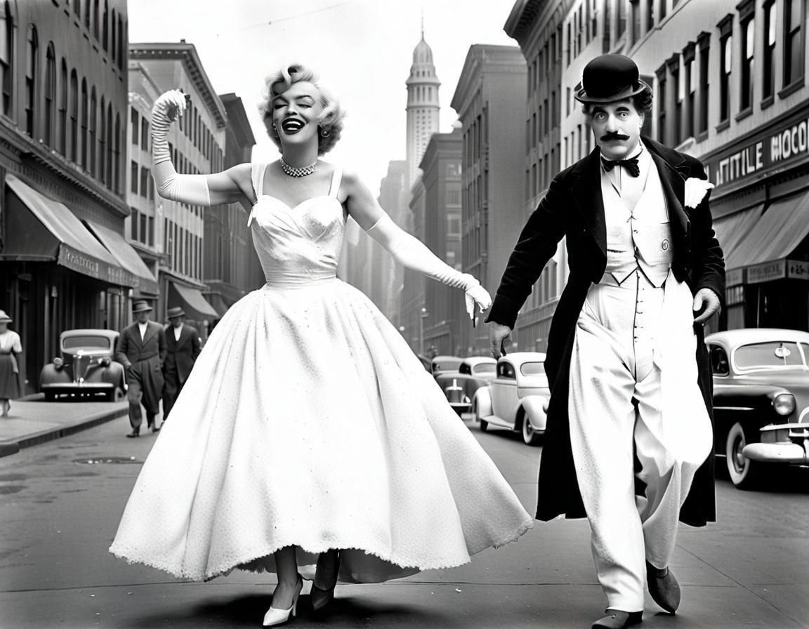 Chaplin in San Francisco: Black and White Film Still