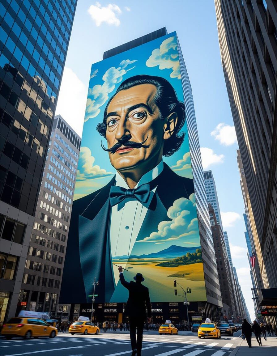 Dali Paints Surreal Art on City Skyscrapers