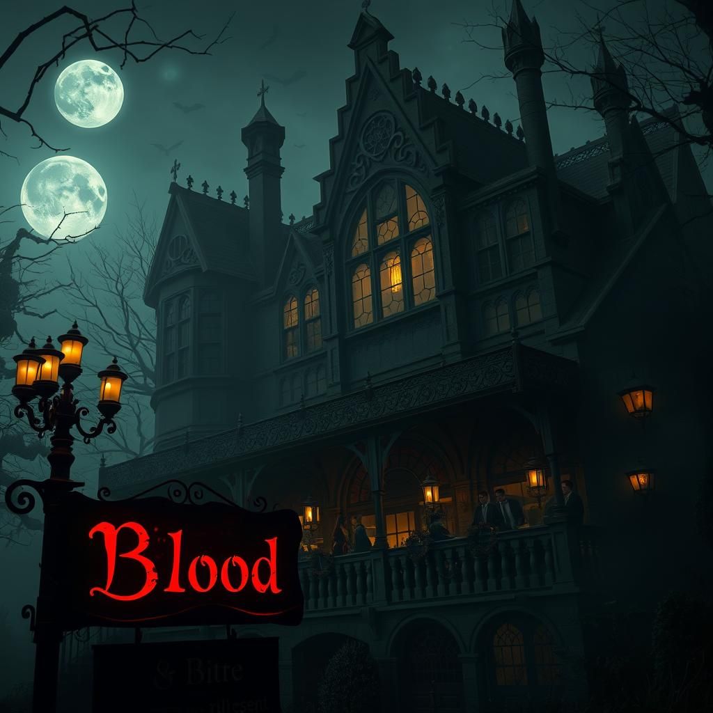 Eerie Halloween Vampire Restaurant in Gothic Style