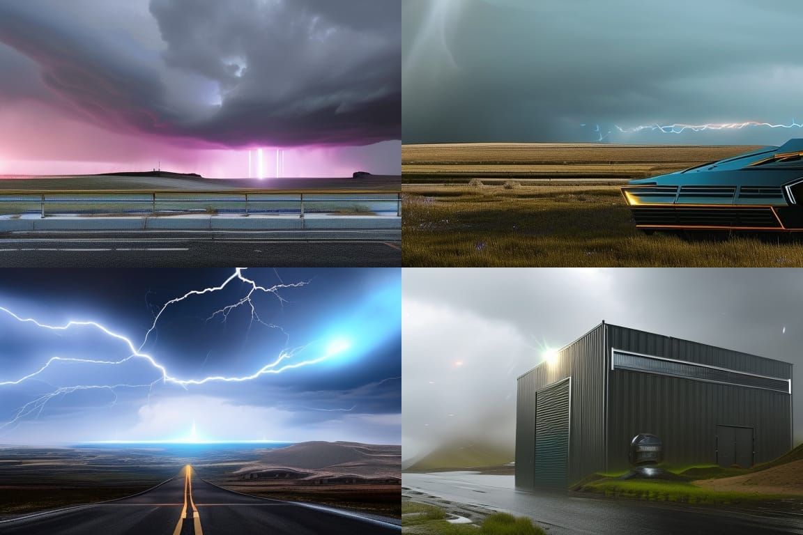 Cyberpunk Daft Punk in Thunderstorm, Photorealistic Style