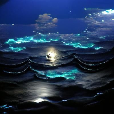 Moonlit Ocean Scene