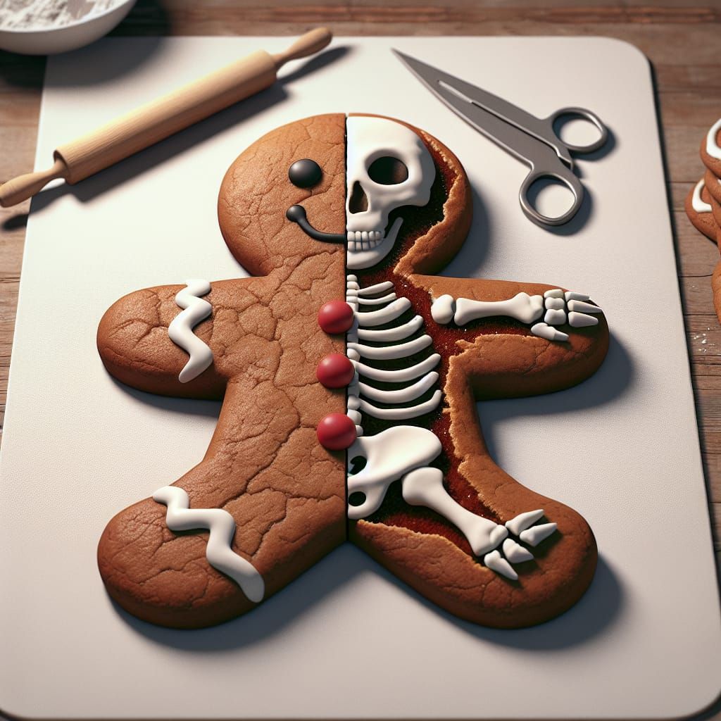 Gingerbread Man Cookie with Skeletal Anatomy