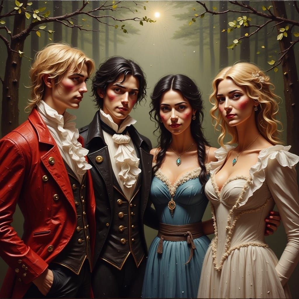 Regency Ball in Whimsical Tim Burton Style