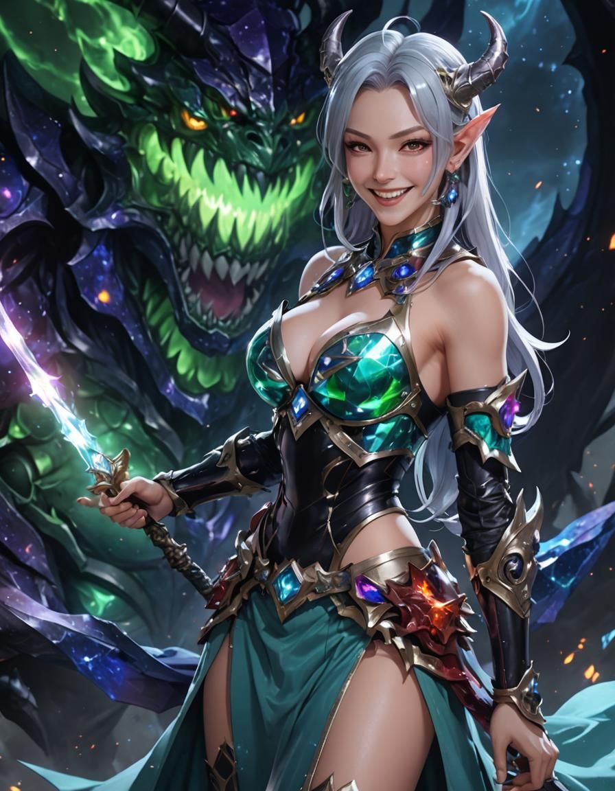 Epic Anime Confrontation: Demon Lord vs Crystal Mage