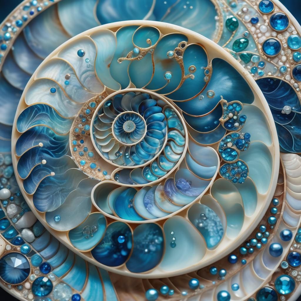 Gemstone Nautilus Shell: Dreamy Photographic Composition
