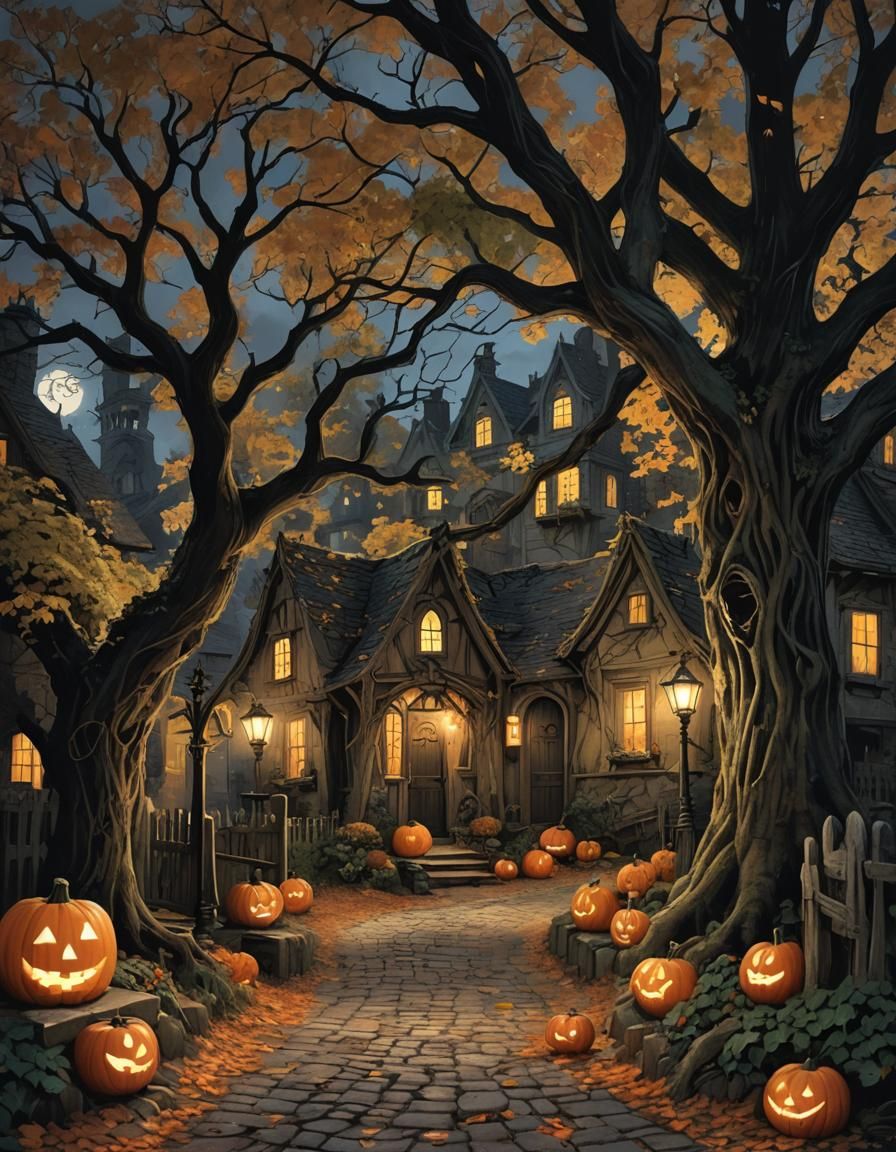 Eerie October Night in a Forgotten Village