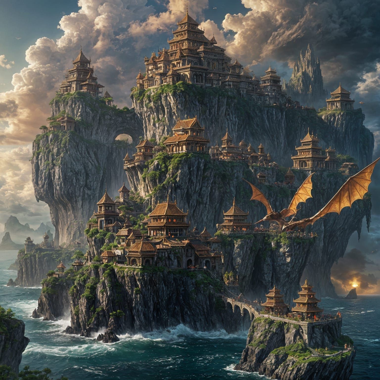 Floating Islands of Drakhalis in Vibrant Fantasy Landscapes