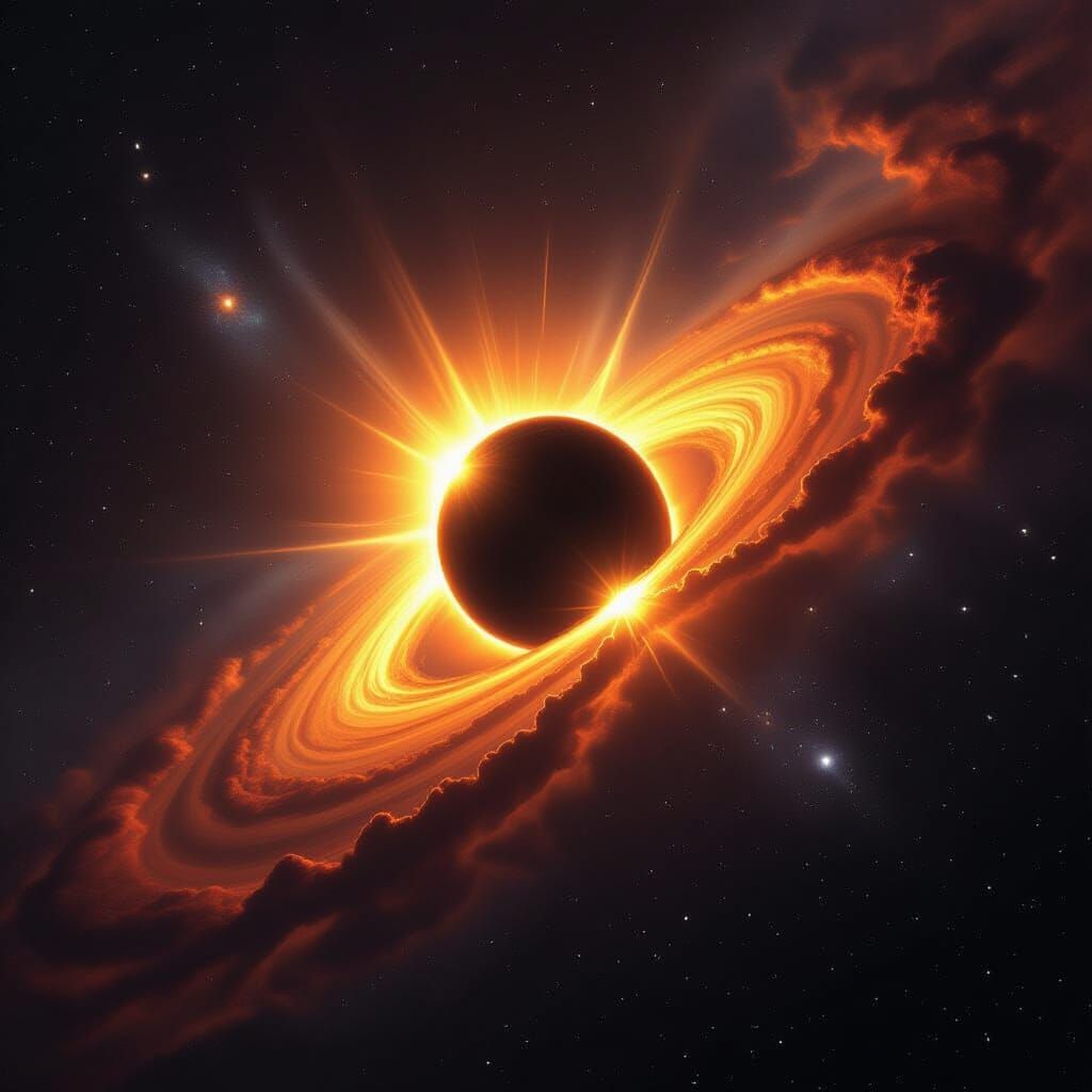 Black Hole Devours Sun in Deep Space
